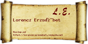 Lorencz Erzsébet névjegykártya